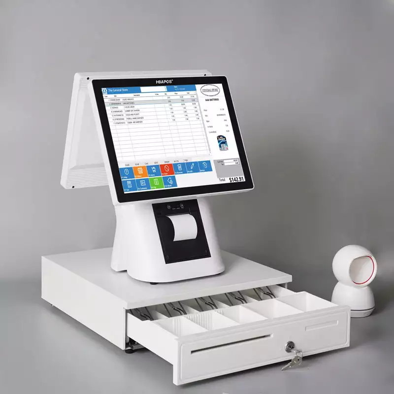 Pos manufacturers full set all in one pos system cash registers built in 80mm receipt printer