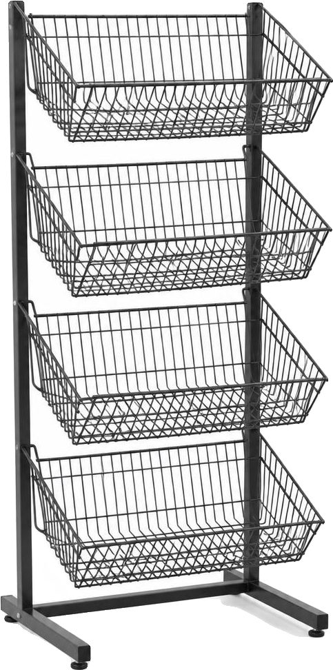 four layers supermarket wire mesh basket display racks