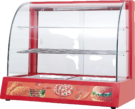 Counter top hot food display warmer / snack warmer display / glass food warmer display showcase With CE
