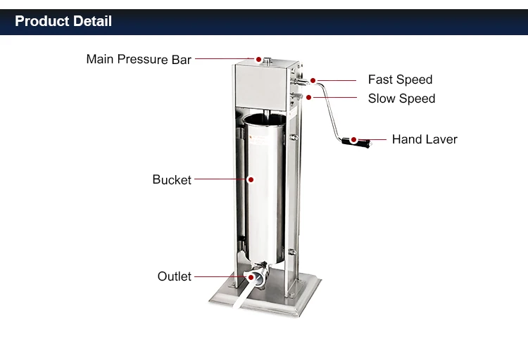 TV-10L High Quality Stainless Steel Manual Sausage Stuffer Machine