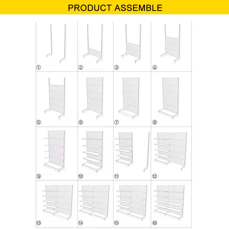 Factory direct supermarket shelf retail good quality gondola one side double side shelf supermarket durable rack