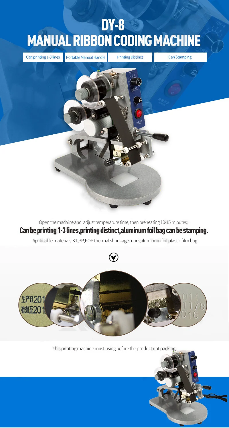 Newest expiry date ribbon printing automatic spray coding machine printer