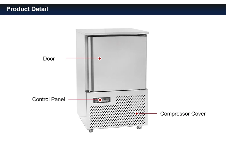 Commercial kitchen equipment 5 pans blast chillers and shock freezers for food