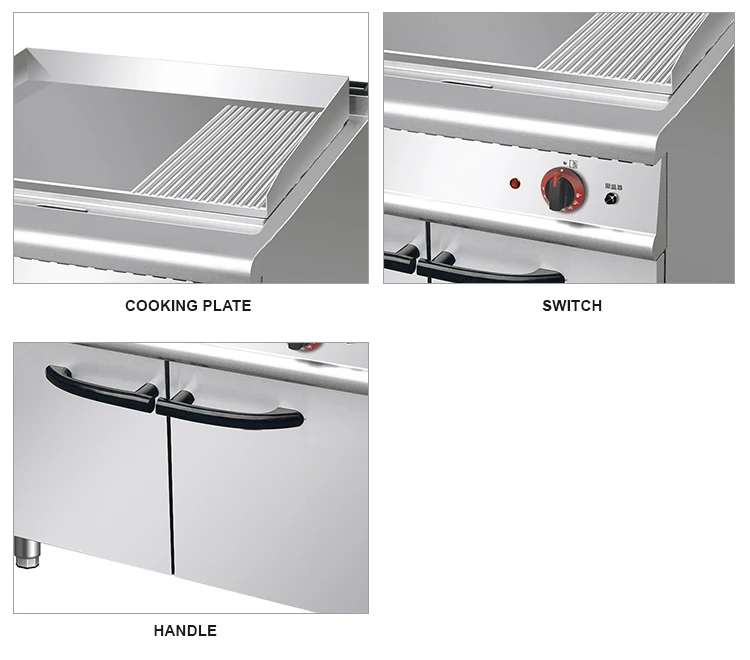 Factory Supplies Free Standing Kitchen Equipment Electric Griddle With Cabinet
