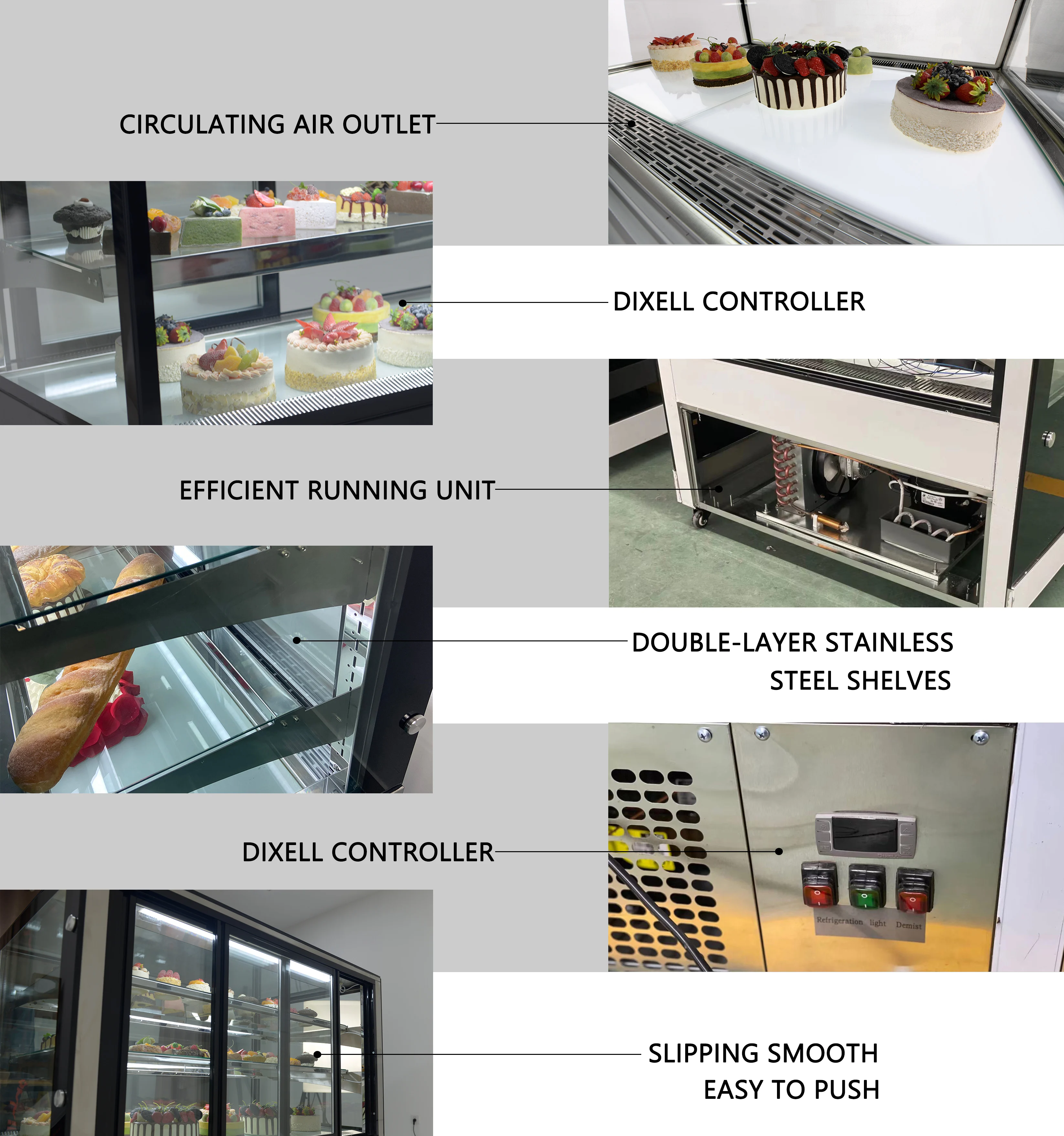 Cake Display Cabinet Chiller upright refrigerator freezer