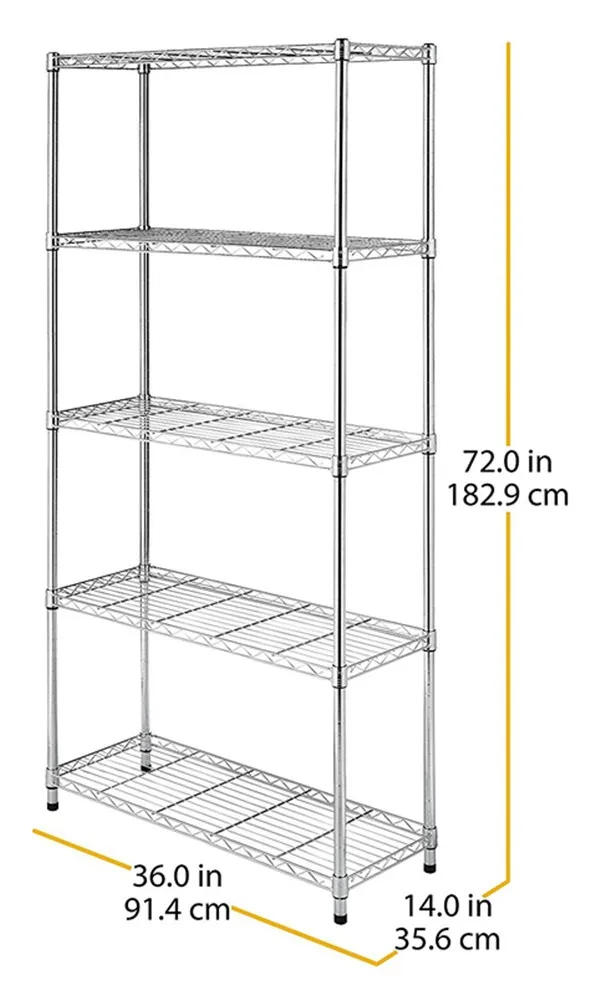 PN Supreme Large 5-Tier Shelving Chrome High Quality hot sale Shelf Microwave kitchen rack