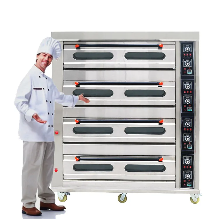 factory provided 4 Decks 16 Trays Deck Oven electric gas baking oven with CE certificate