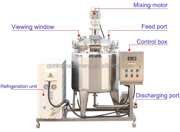 Small Scale 200l 300L 500 Liters 1000liter Stainless Steel Sanitary Milk Cooling Tank Price / Milk Cooler Machine