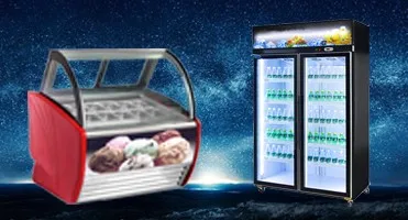 Commercial supermarket curved glass fresh meat deli chiller showcase