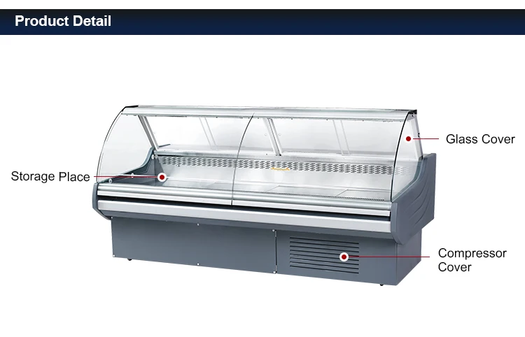 Linkrich Commerical Supermarket Fresh Meat Showcase Chiller /Industrial chiller freezer
