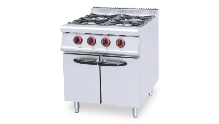 Commercial kitchen professional electric 4 burner gas cooking range with cabinet prices