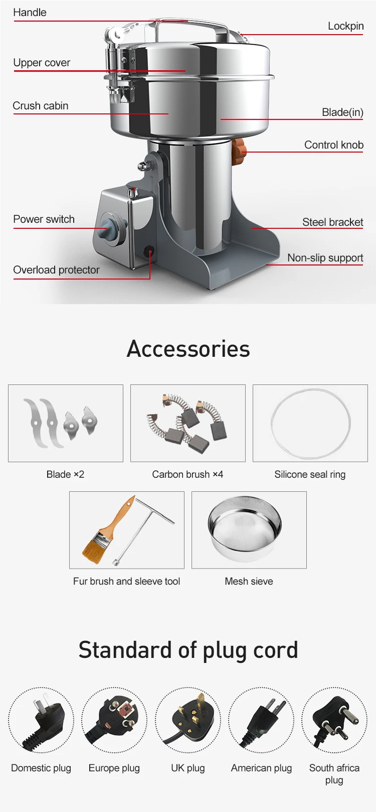 Grain grinder spice machine Horus spice grinding machine Grain mill for home